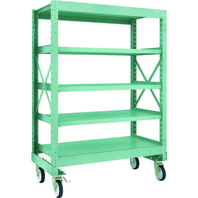 TRUSCO R3型ボルト式中量棚W1200XD600XH1700 5段 Φ150 ゴムキャスター付 R3-5465-G150 1台(1個)（直送品）