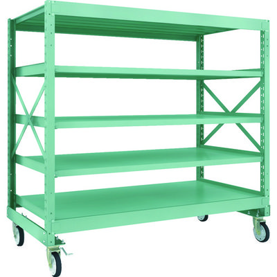 TRUSCO R3型ボルト式中量棚W1800XD900XH1700 5段 Φ150 ゴムキャスター付 R3-5695-G150 1台(1個)（直送品）