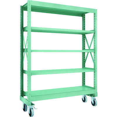 TRUSCO R3型ボルト式中量棚W1500XD500XH2000 5段 Φ150 ウレタンキャスター付 R3-6555-U150（直送品）
