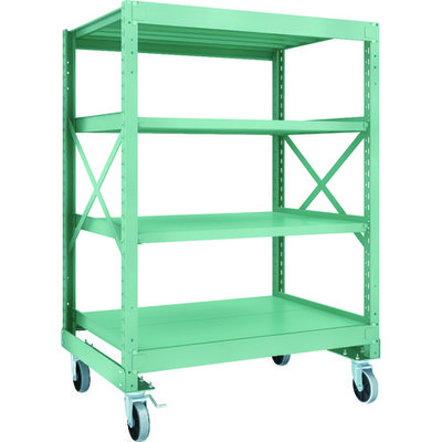 TRUSCO R3型ボルト式中量棚W1200XD900XH1700 4段 Φ150 ウレタンキャスター付 R3-5494-U150（直送品）