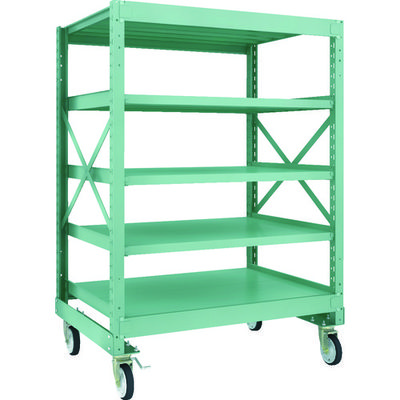 TRUSCO R3型ボルト式中量棚W1200XD900XH1700 5段 Φ150 ゴムキャスター付 R3-5495-G150 1台(1個)（直送品）