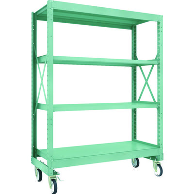 TRUSCO R3型ボルト式中量棚W1500XD600XH2000 4段 Φ150 ゴムキャスター付 R3-6564-G150 1台(1個)（直送品）