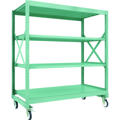 TRUSCO R3型ボルト式中量棚W1800XD900XH2000 4段 Φ150 ゴムキャスター付 R3-6694-G150 1台(1個)（直送品）