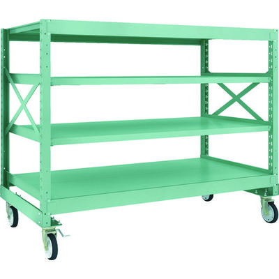 TRUSCO R3型ボルト式中量棚W1800XD900XH1400 4段 Φ150 ゴムキャスター付 R3-4694-G150 1台(1個)（直送品）