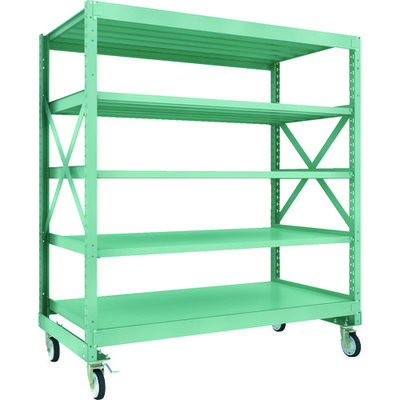 TRUSCO R3型ボルト式中量棚W1800XD900XH2000 5段 Φ150 ゴムキャスター付 R3-6695-G150 1台(1個)（直送品）