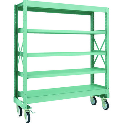 TRUSCO R3型ボルト式中量棚W1500XD500XH1700 5段 Φ150 ゴムキャスター付 R3-5555-G150 1台(1個)（直送品）