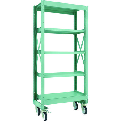 TRUSCO R3型ボルト式中量棚W900XD500XH2000 5段 Φ150 ゴムキャスター付 R3-6355-G150 1台(1個)（直送品）