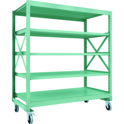 TRUSCO R3型ボルト式中量棚W1800XD900XH2000 5段 Φ150 ウレタンキャスター付 R3-6695-U150（直送品）