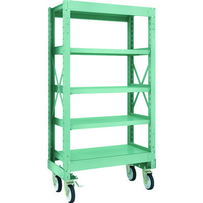 TRUSCO R3型ボルト式中量棚W900XD500XH1700 5段 Φ150 ゴムキャスター付 R3-5355-G150 1台(1個)（直送品）
