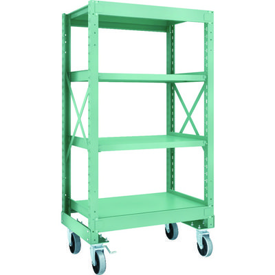 TRUSCO R3型ボルト式中量棚W900XD600XH1700 4段 Φ150 ウレタンキャスター付 R3-5364-U150（直送品）