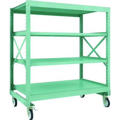 TRUSCO R3型ボルト式中量棚W1500XD900XH1700 4段 Φ150 ゴムキャスター付 R3-5594-G150 1台(1個)（直送品）