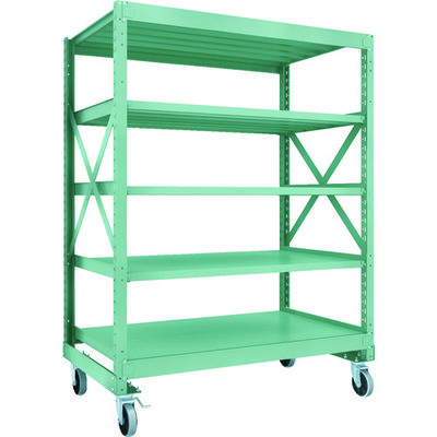 TRUSCO R3型ボルト式中量棚W1500XD900XH2000 5段 Φ150 ウレタンキャスター付 R3-6595-U150（直送品）