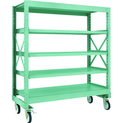 TRUSCO R3型ボルト式中量棚W1500XD600XH1700 5段 Φ150 ゴムキャスター付 R3-5565-G150 1台(1個)（直送品）