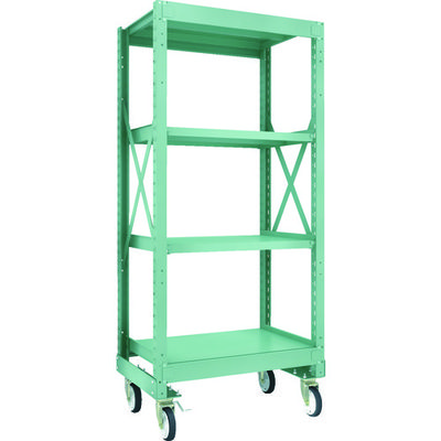 TRUSCO R3型ボルト式中量棚W900XD600XH2000 4段 Φ150 ゴムキャスター付 R3-6364-G150 1台(1個)（直送品）