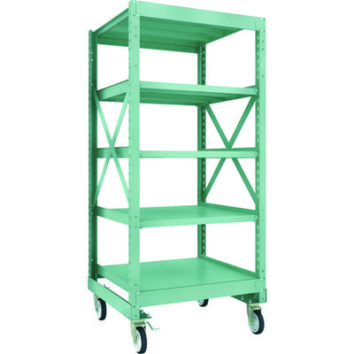TRUSCO R3型ボルト式中量棚W900XD900XH2000 5段 Φ150 ゴムキャスター付 R3-6395-G150 1台(1個)（直送品）