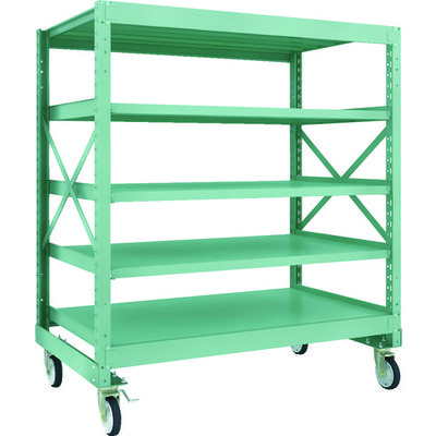 TRUSCO R3型ボルト式中量棚W1500XD900XH1700 5段 Φ150 ゴムキャスター付 R3-5595-G150 1台(1個)（直送品）