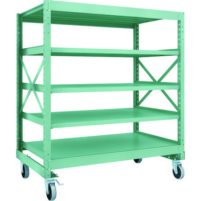 TRUSCO R3型ボルト式中量棚W1500XD900XH1700 5段 Φ150 ウレタンキャスター付 R3-5595-U150（直送品）