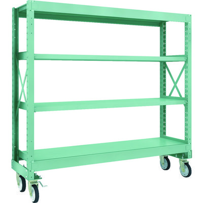 TRUSCO R3型ボルト式中量棚W1800XD500XH1700 4段 Φ150 ゴムキャスター付 R3-5654-G150 1台(1個)（直送品）