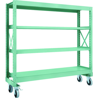 TRUSCO R3型ボルト式中量棚W1800XD500XH1700 4段 Φ150 ウレタンキャスター付 R3-5654-U150（直送品）