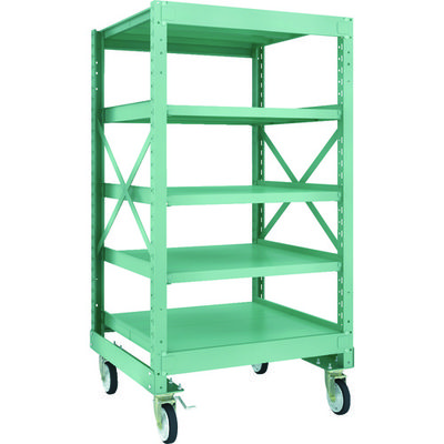 TRUSCO R3型ボルト式中量棚W900XD900XH1700 5段 Φ150 ゴムキャスター付 R3-5395-G150 1台(1個)（直送品）