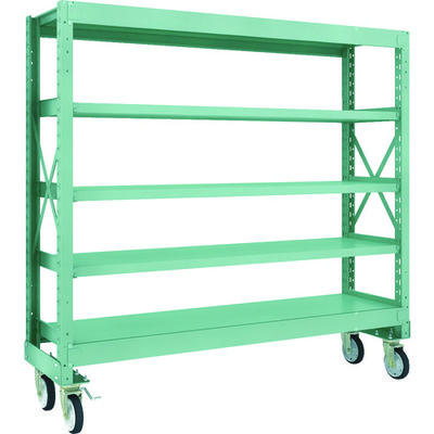TRUSCO R3型ボルト式中量棚W1800XD500XH1700 5段 Φ150 ゴムキャスター付 R3-5655-G150 1台(1個)（直送品）
