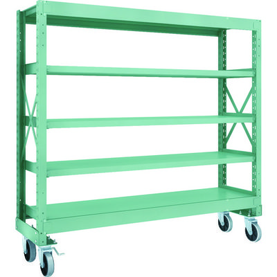 TRUSCO R3型ボルト式中量棚W1800XD500XH1700 5段 Φ150 ウレタンキャスター付 R3-5655-U150（直送品）