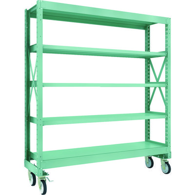 TRUSCO R3型ボルト式中量棚W1800XD500XH2000 5段 Φ150 ゴムキャスター付 R3-6655-G150 1台(1個)（直送品）