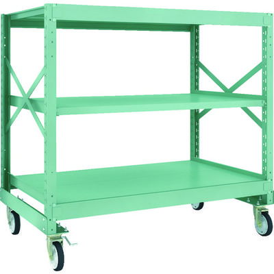 TRUSCO R3型ボルト式中量棚W1500XD900XH1400 3段 Φ150 ゴムキャスター付 R3-4593-G150 1台(1個)（直送品）