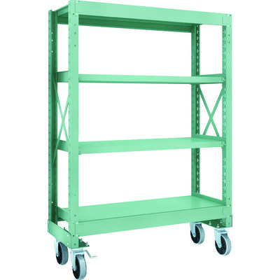 TRUSCO R3型ボルト式中量棚W1200XD500XH1700 4段 Φ150 ウレタンキャスター付 R3-5454-U150（直送品）