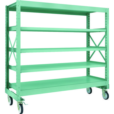 TRUSCO R3型ボルト式中量棚W1800XD600XH1700 5段 Φ150 ゴムキャスター付 R3-5665-G150 1台(1個)（直送品）