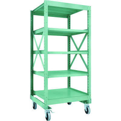 TRUSCO R3型ボルト式中量棚W900XD900XH2000 5段 Φ150 ウレタンキャスター付 R3-6395-U150（直送品）