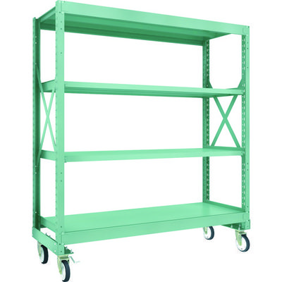 TRUSCO R3型ボルト式中量棚W1800XD600XH2000 4段 Φ150 ゴムキャスター付 R3-6664-G150 1台(1個)（直送品）