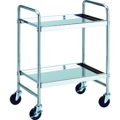 トラスコ中山 TRUSCO ストロングカート2段式 導電ゴム車輪 (SUS304)W660XD450XH900 SUC-12DG 1台（直送品）