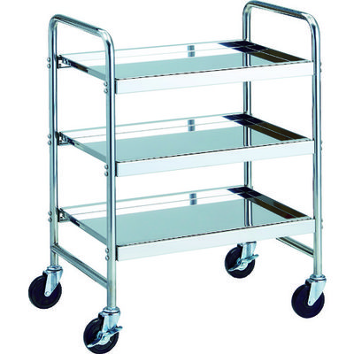 トラスコ中山 TRUSCO ストロングカート (SUS304)3段タイプ 導電ゴム車輪 W660XD450XH900 SUC-13DG 1台（直送品）