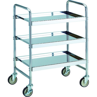 TRUSCO ストロングカート (SUS304)3段タイプ ナイロンウレタン車輪 W660XD450XH900 SUC-13NU 1台（直送品）