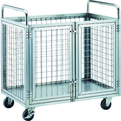 トラスコ中山 TRUSCO ステンレス製網台車 900X600XH960 観音開き SUAD1-960 1台 102-5721（直送品）