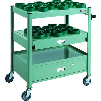 TRUSCO TCW型ツーリングワゴン HSK100A BT50 NT50 33個スライド棚引出し付 GN色 TCW-TD02DC-GN（直送品）