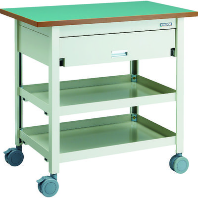 トラスコ中山 TRUSCO 天板付ワゴン 両面引出し1段付 棚板2段 NG VD-T120-NG 1台 116-3773（直送品）