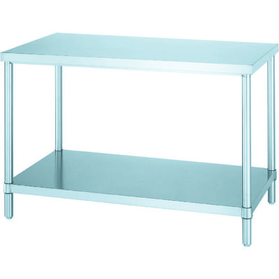 シンコー ステンレス作業台(ベタ棚板タイプ・SUS430) 600×450×800 WB-6045 1台 116-1370（直送品）