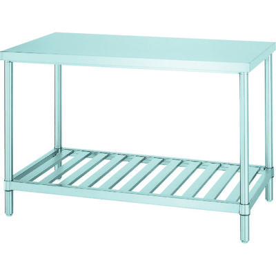 シンコー ステンレス作業台(スノコ棚板タイプ・SUS304) 600×450×800 WSN-6045 1台 116-1570（直送品）