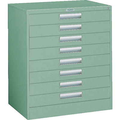 トラスコ中山 TRUSCO VR型キャビネット 767X500XH880 8段 グリーン色 VR-L8W 1台(1個) 502-2452（直送品）