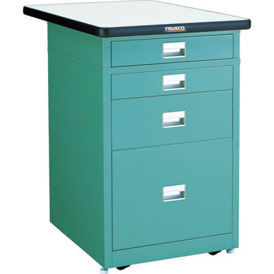 トラスコ中山 TRUSCO 作業台用サイドキャビネット ダップ天板付 500X750 グリーン UDCT-111-0175P GN 1台（直送品）