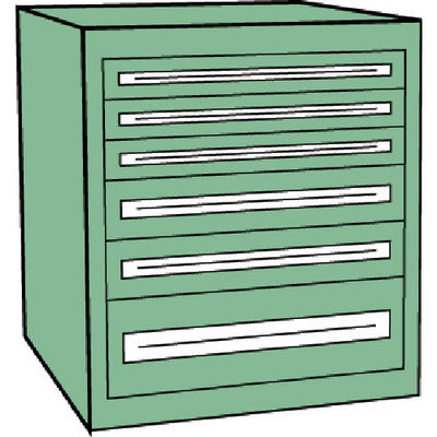 トラスコ中山 TRUSCO VE9S型中量キャビネット 880×550×H800 引出6段 VE9S-803 1台(1個) 479-1631（直送品）