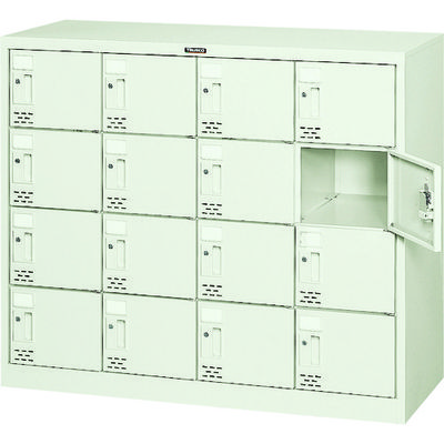 トラスコ中山 TRUSCO シューズケース 16人用 1060X380XH880 シリンダ錠 SC-16WA 1台 336-3058（直送品）