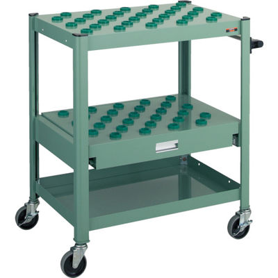 トラスコ中山 TRUSCO TCW型ツーリングワゴン #30X57個 スライド棚型 緑 TCW-T302CA GN 1台 461-4470（直送品）