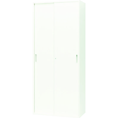 ナイキ 収納庫 CW型 スチール引違い書庫(2枚扉) 899×450×2100 CW-0921H-WW 1台 463-0980（直送品）