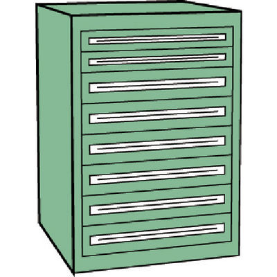 トラスコ中山 TRUSCO VE7S型中量キャビネット 700X550XH1000 引出8段 VE7S-1003 1台(1個)（直送品）