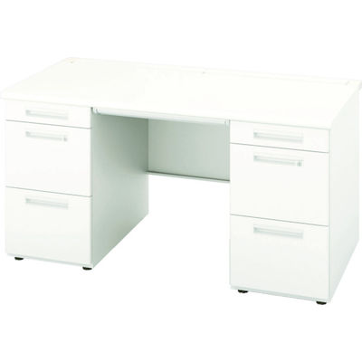 NAIKI 両袖デスク XEHH型/天板:ホワイト 本体:クリアーホワイト/W1600×D700×H720 XEHH167GG-WH（直送品）