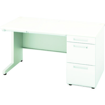 NAIKI 片袖デスク XEHH型/天板:ホワイト 本体:クリアーホワイト/W1400×D700×H720 XEHH147G-WH（直送品）