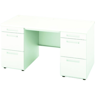 NAIKI 両袖デスク XEHH型/天板:ホワイト 本体:クリアーホワイト/W1400×D700×H720 XEHH147GG-WH（直送品）